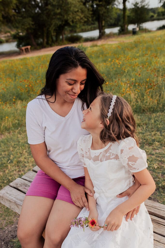 Austin LDS baptism captured in a peaceful, playful park setting

