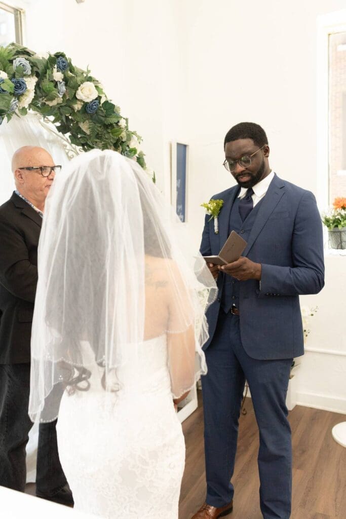 Couple at The Courthouse Wedding Chapel in San Antonio
